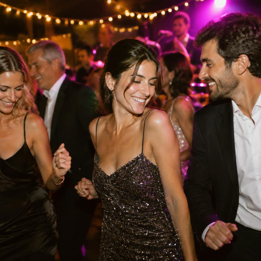 Guests dancing at a private party